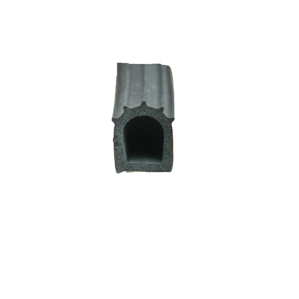 Ap Products 018-023-PT Ribbed "D" Seal with PSA Tape - 1" x 1" x 50', Black 018-023-PT - main